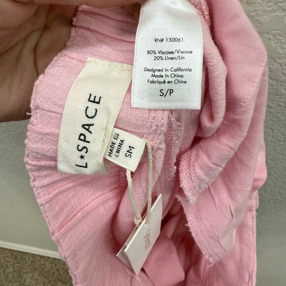 L Space Rhodes Pink Linen Blend Sleeveless Vest and Pant Set Womens Small NEW - Picture 7 of 12